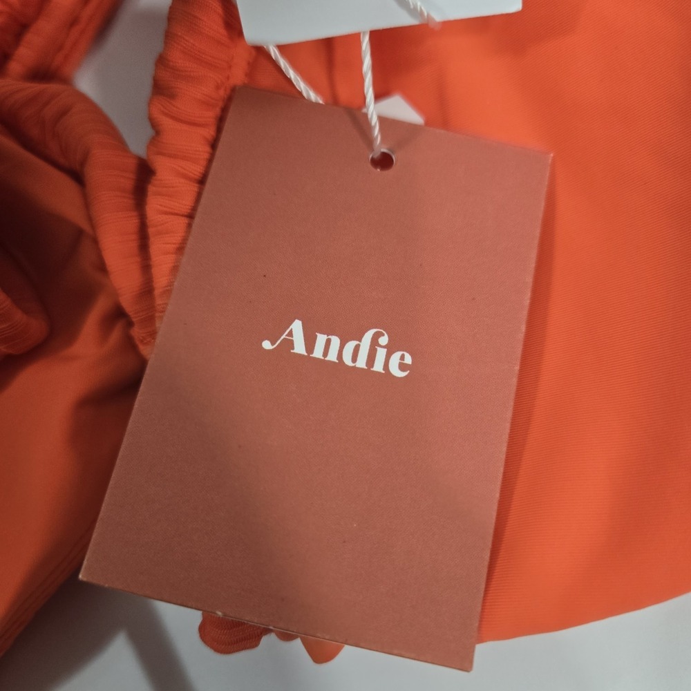 Andie Swim Womens Large 2-Piece Orange Vermillion Bikini NWT - Picture 9 of 11